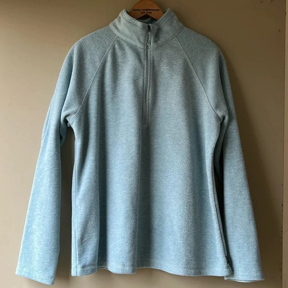Eddie Bauer Light Teal Half-Zip Pullover Sweatshirt - Picture 2 of 10